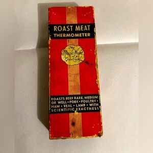 Vintage Roast Meat Thermometer - Ohio Thermometer Co. With Original Box.